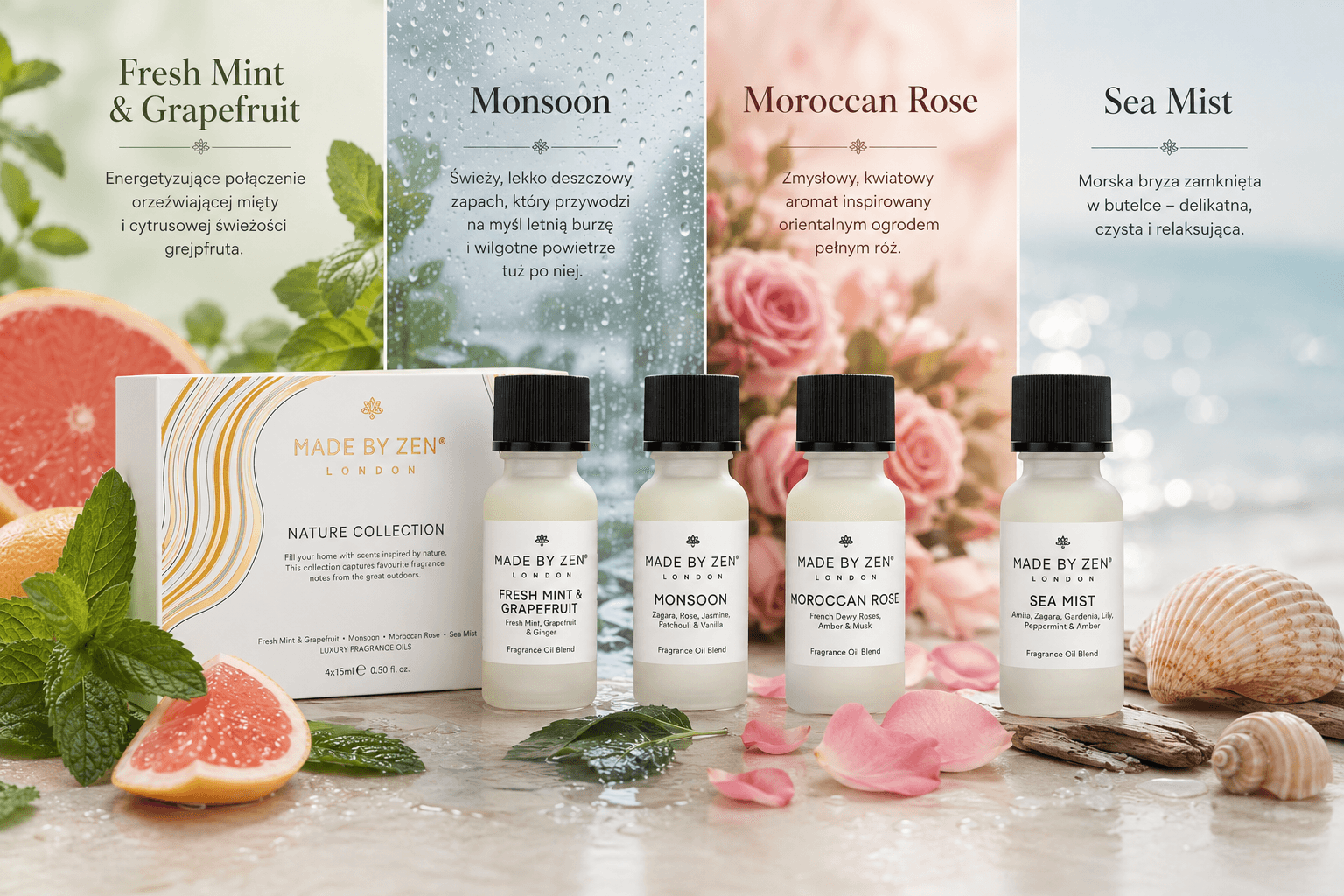 Zestaw Olejków zapachowych Nature Collection- MADE BY ZEN – inne ujęcie