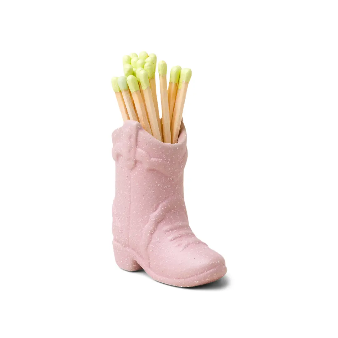 Zapałki w stojaku ceramicznym Nashville Boot (25 szt) Paddywax