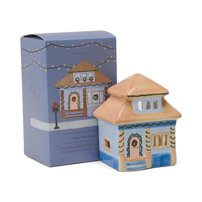 Domek ceramiczny na kadzidełka i tea lighty (1 tealight & 20 kadzideł w zestawie)