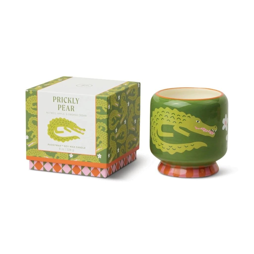 Świeca sojowa w ceramice - Paddywax Adopo – Crocodile - Prickly Pear