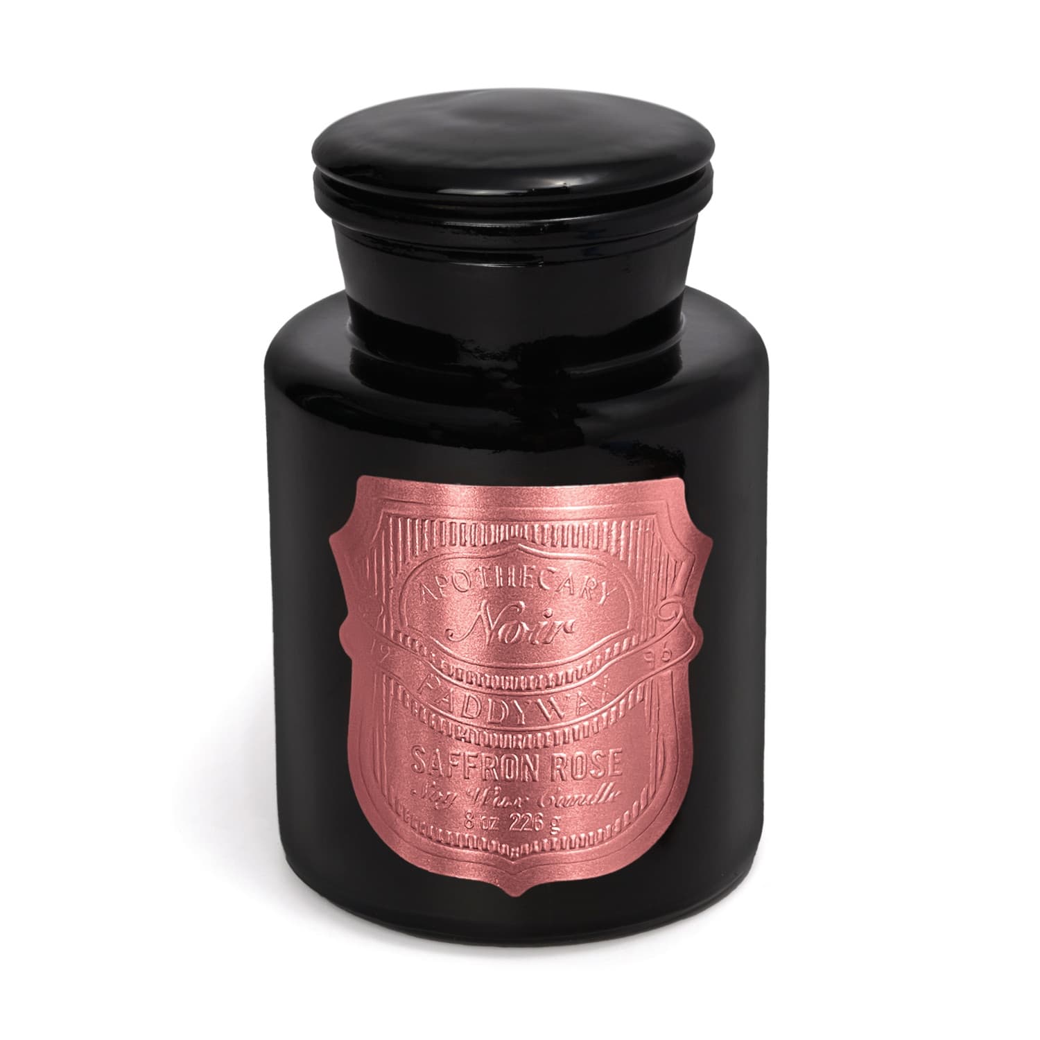 Świeca sojowa szklana - Paddywax Apothecary Noir – Saffron Rose