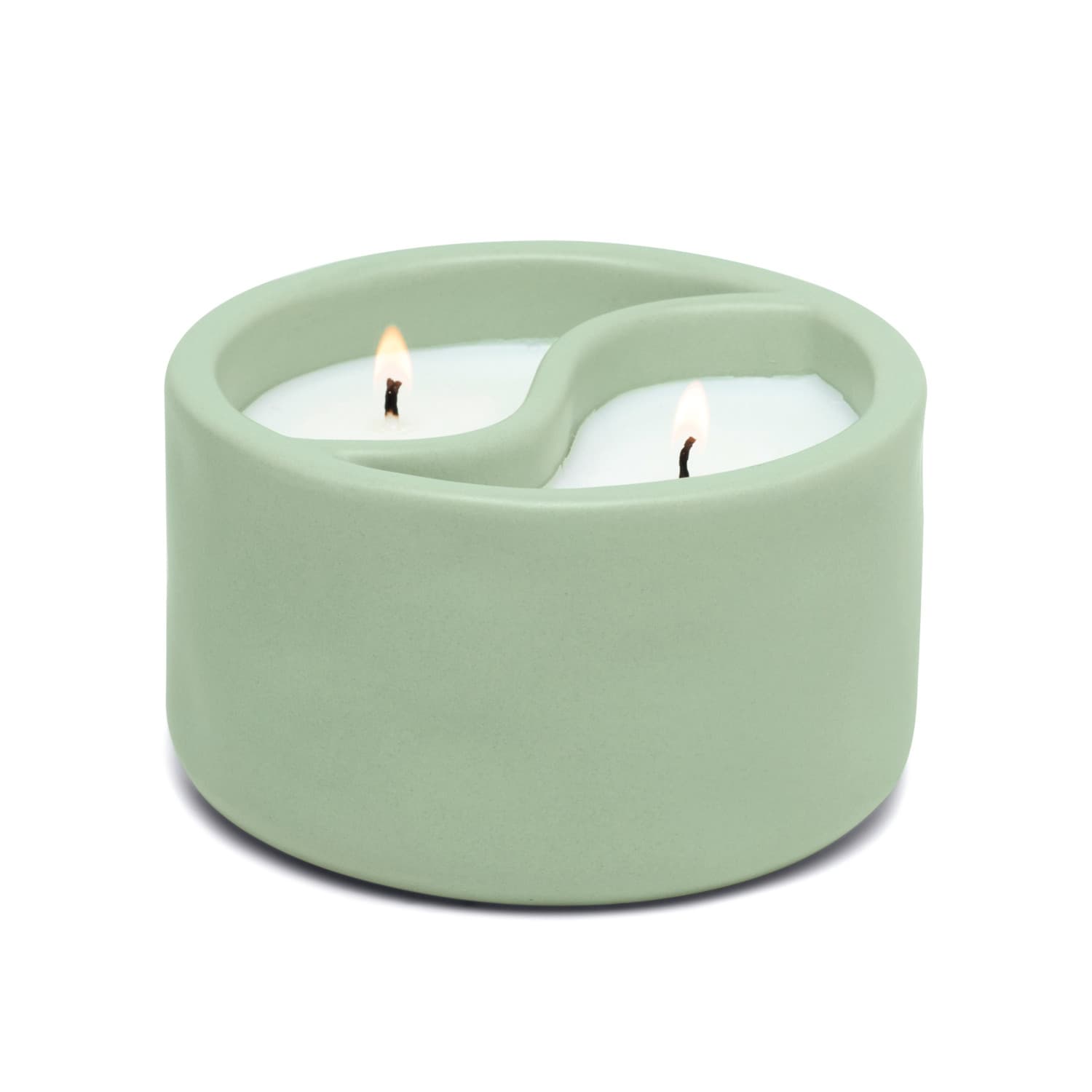 Świeca sojowa w ceramice - Paddywax Yin Yang – Green Tea & Aloe - Sage Green