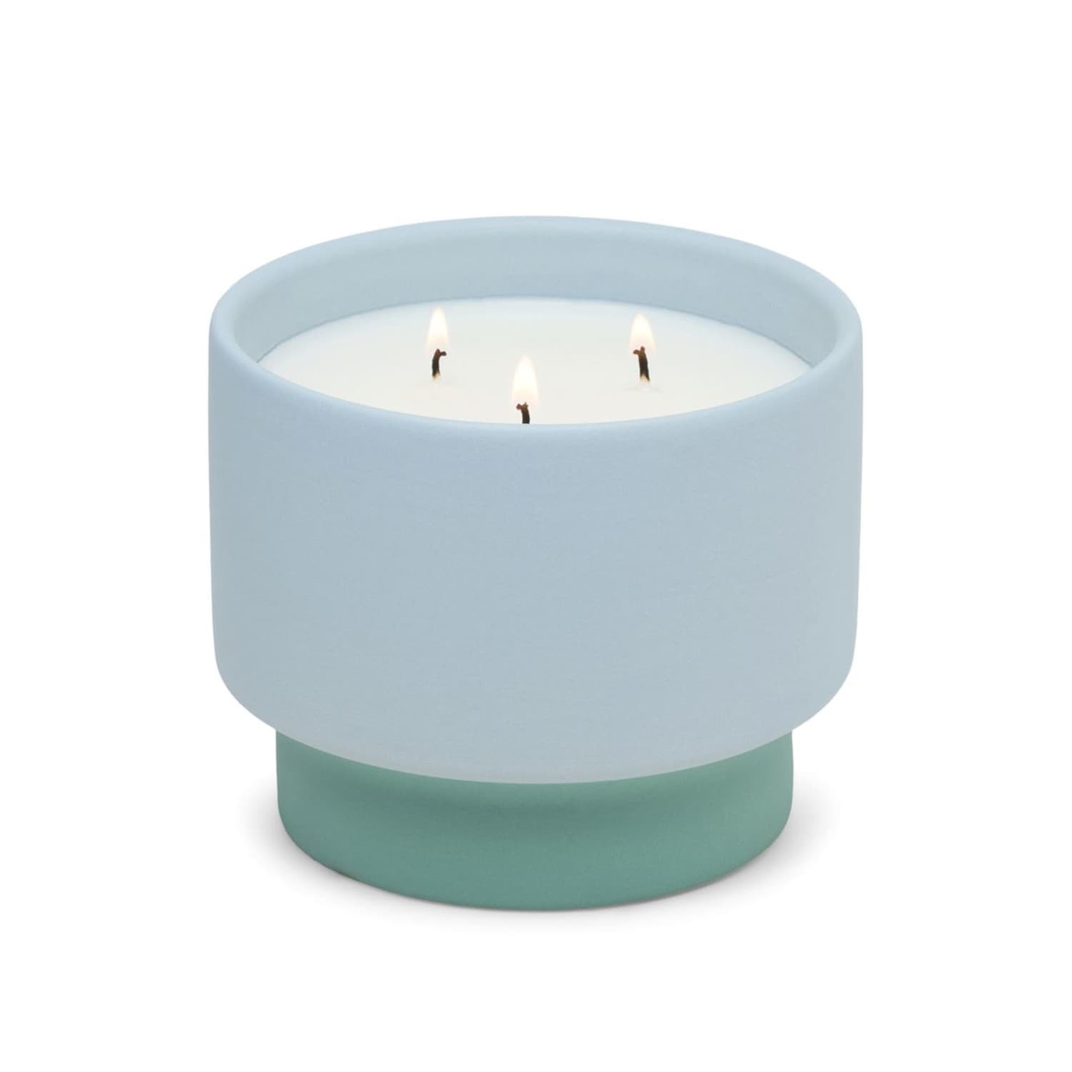 Świeca sojowa ceramiczna - Paddywax Color Block – Blue - Saltwater Suede