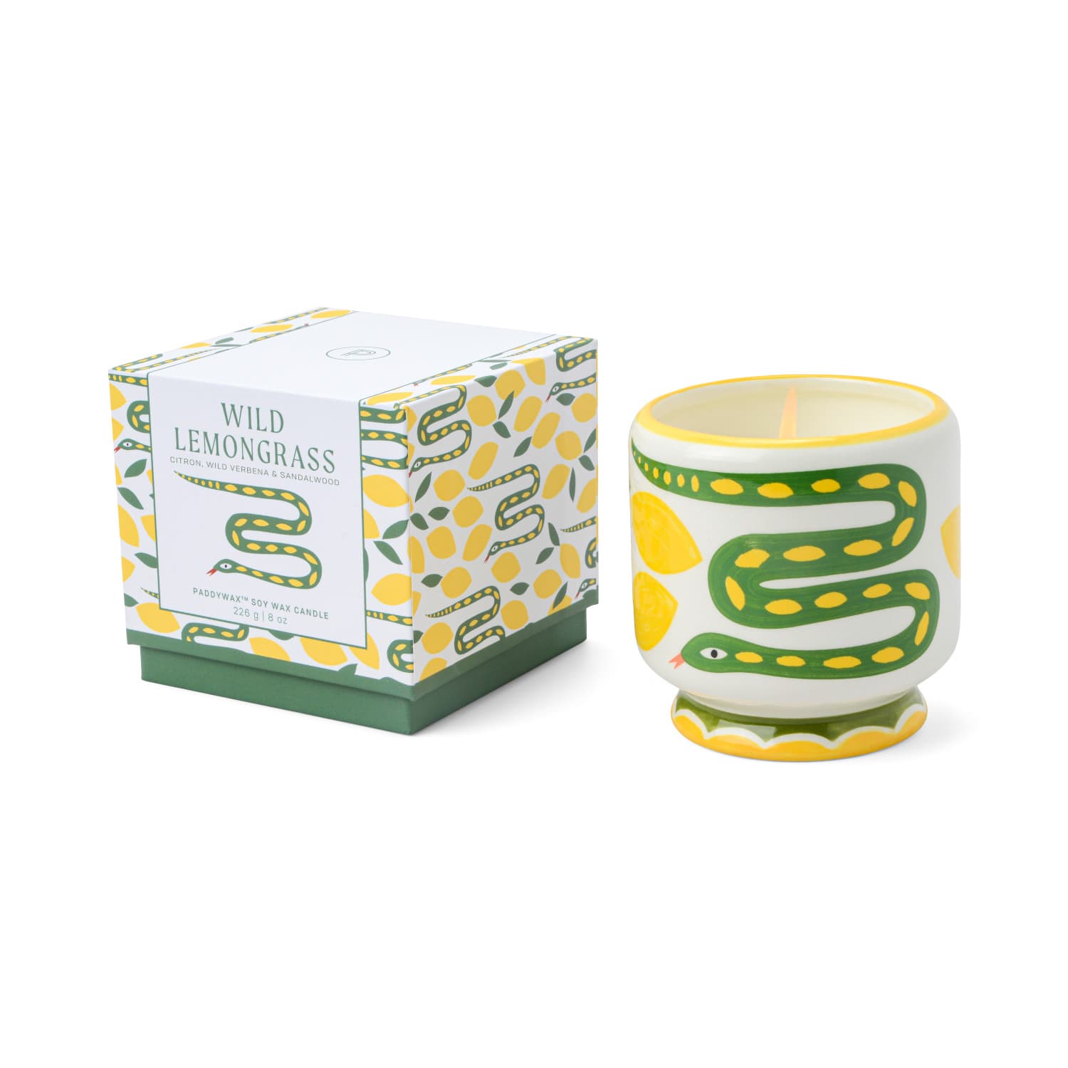 Świeca sojowa w ceramice - Paddywax Adopo – Snake - Wild Lemongrass