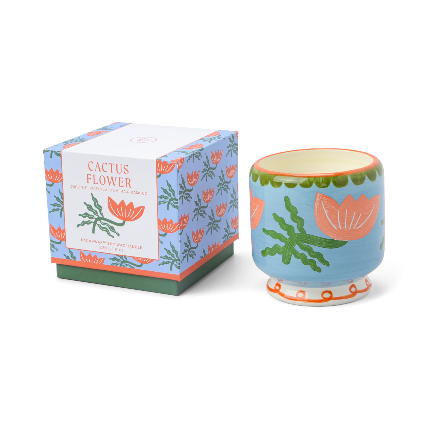 Świeca sojowa w ceramice - Paddywax Adopo – Flower - Cactus Flower