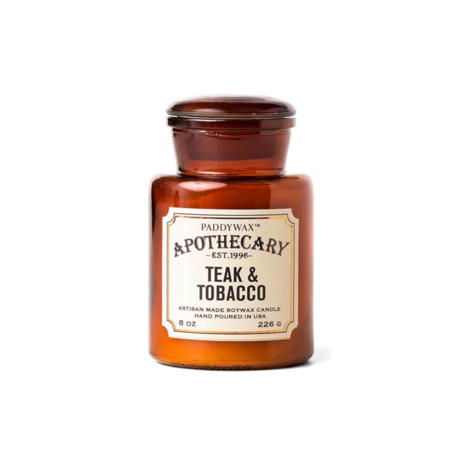 Świeca sojowa w słoju - Paddywax Apothecary – Teak& Tobacco