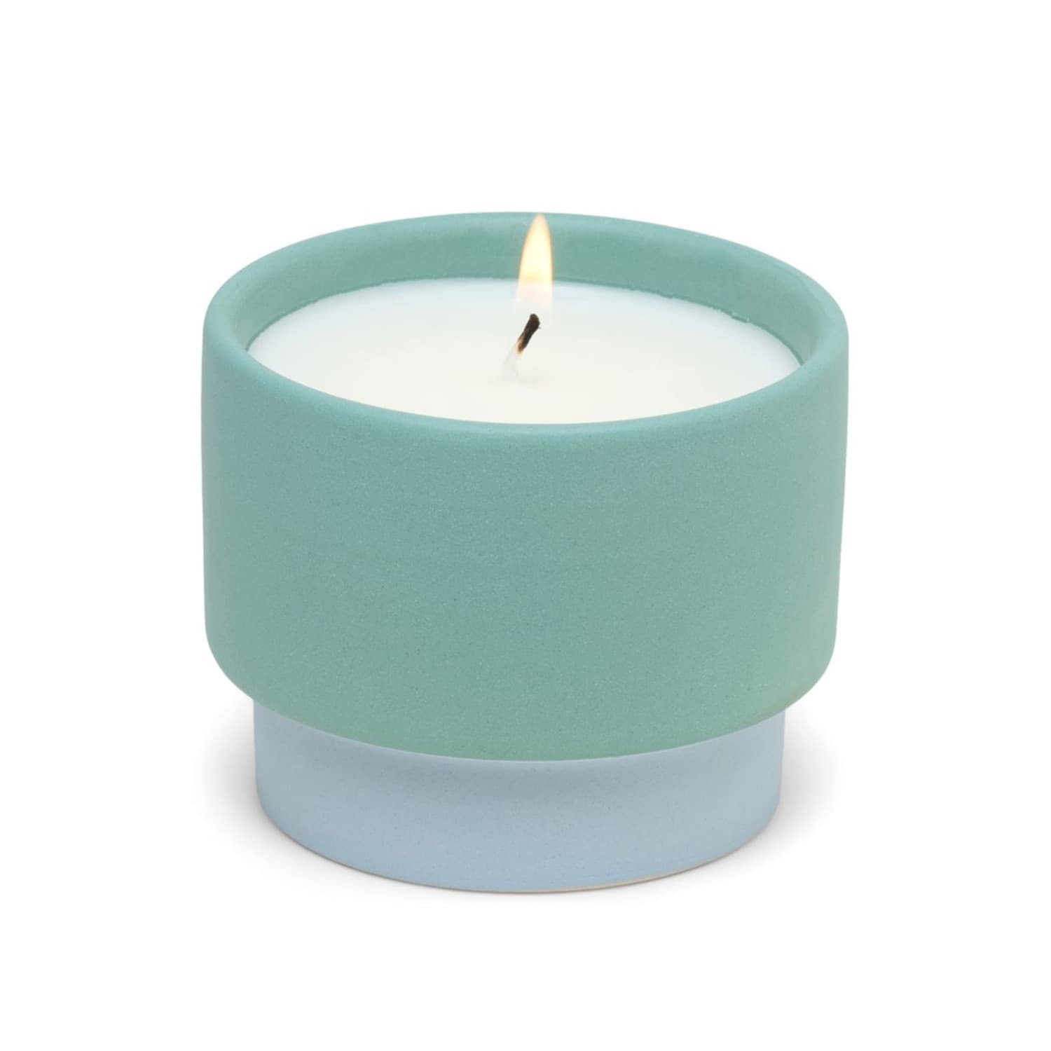 Świeca sojowa ceramiczna - Paddywax Color Block – Green - Saltwater Suede