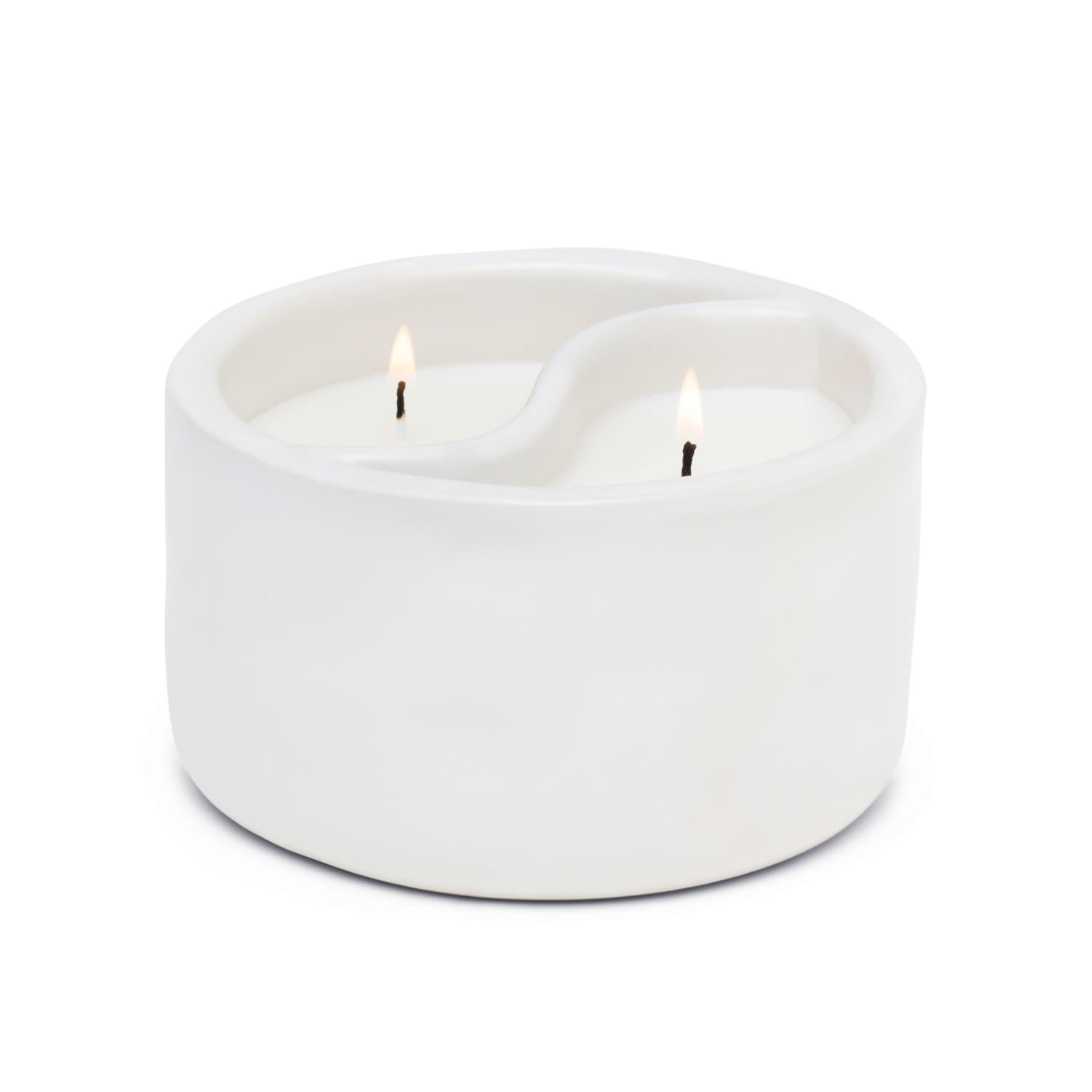 Świeca sojowa w ceramice - Paddywax Yin Yang – Black Salt - White