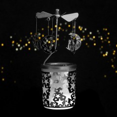 Obrotowy świecznik na tealight - Kot na księżycu