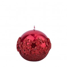 Ice Star Red Sphere Candle