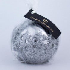 Ice Star Silver Sphere Candle wrapped