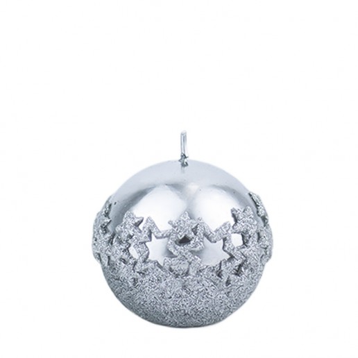 Ice Star Silver Sphere Candle