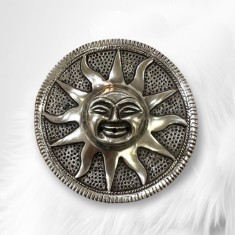 Podstawka na kadzidła - Słońce - srebrna okrągła