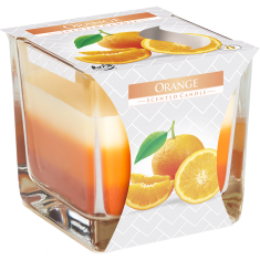 Pomarańcza - trójkolorowa świeca w szkle
